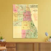 De kaart van Chicago en de omgeving van Blanchard Canvas Afdruk (Insitu (Woonkamer))