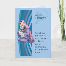 De Kaart van Christams van de priester met Mary en