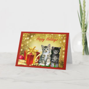 De Kaart van Chrstmas van de kat