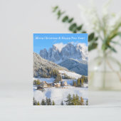 De kaart van Cristmas met alpien dorp (Staand voorkant)