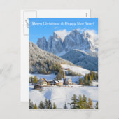 De kaart van Cristmas met alpien dorp (Voorkant / Achterkant)