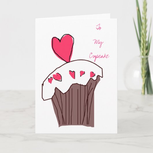De Kaart van Cupcake van het liefje (Voorkant)