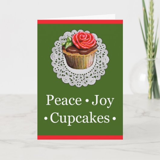 De Kaart van Cupcake van Kerstmis (Voorkant)