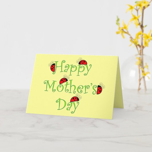 De Kaart van dame Bug Moederdag (Gele Bloem)