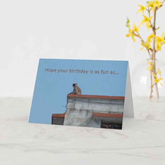 de kaart van de aapverjaardag (Gele Bloem)