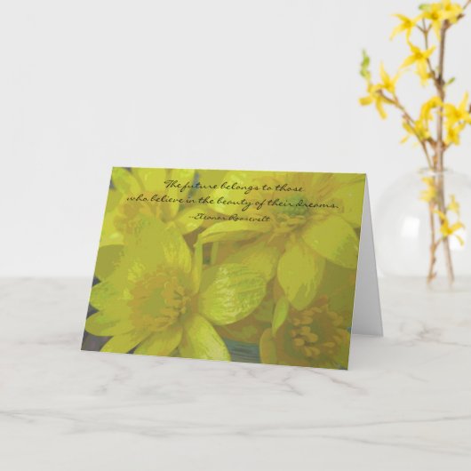 De Kaart van de Afstuderen van het Citaat van de (Gele Bloem)