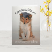 De Kaart van de Afstuderen van het Puppy van (Gele Bloem)