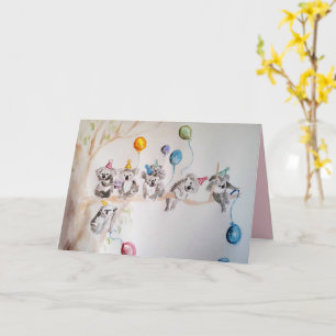 De Kaart van de Birthday Party van Koala Waterverf