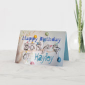 De Kaart van de Birthday Party Waterverf Girls (Voorkant)