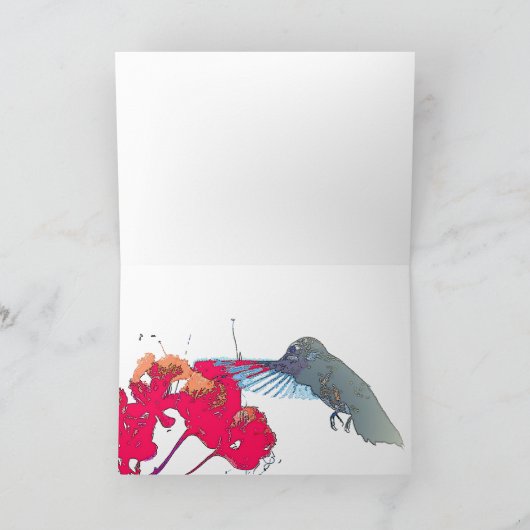 De Kaart van de Bloem van de kolibrie (Binnen)