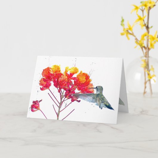 De Kaart van de Bloem van de kolibrie (Gele Bloem)