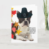 De Kaart van de Boston Terrier Thanksgiving (Voorkant)