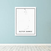 De kaart van de buitenbanken canvas afdruk (Insitu (Houten vloer))