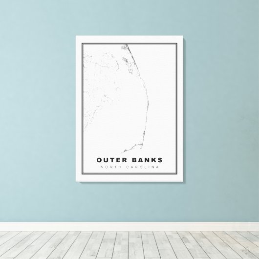 De kaart van de buitenbanken canvas afdruk (Insitu (Houten vloer))