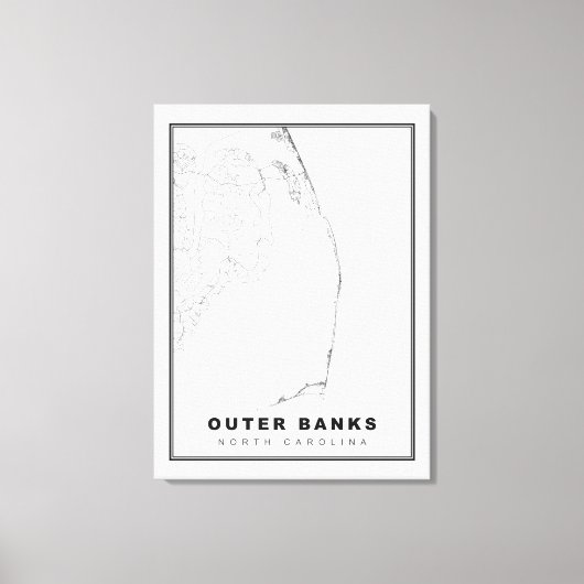 De kaart van de buitenbanken canvas afdruk (Voorkant)