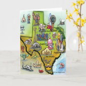 De Kaart van de Cartoon van Texas (Gele Bloem)