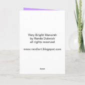 De Kaart van de Chanoeka met zeer Heldere Menorah (Achterkant)