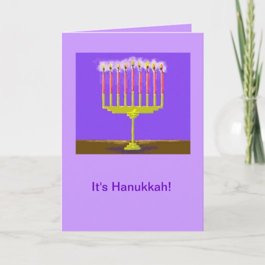 De Kaart van de Chanoeka met zeer Heldere Menorah (Voorkant)