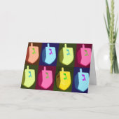 De Kaart van de Chanoeka van Dreidels (Voorkant)