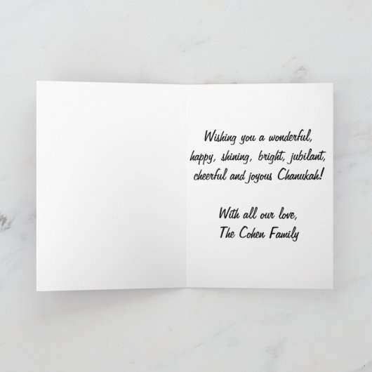 De Kaart van de Chanoeka van het neon (Binnen)