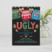 De Kaart van de Christmas Ugly Sweater Party. Lich (Staand voorkant)