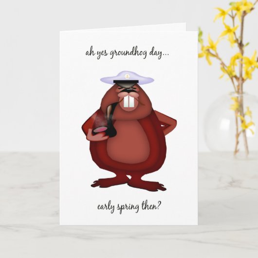 De Kaart van de Dag van Groundhog - de Kaart van (Gele Bloem)