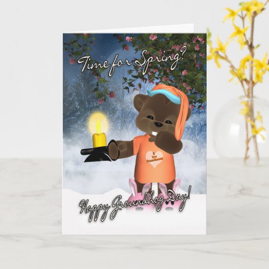De Kaart van de Dag van Groundhog - de Leuke Kaart (Gele Bloem)