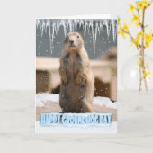 De Kaart van de Dag van Groundhog, Gelukkige Dag (Gele Bloem)