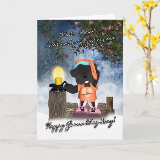 De Kaart van de Dag van Groundhog - Leuke (Gele Bloem)