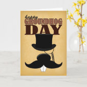 De Kaart van de Dag van Groundhog van de Snor van (Gele Bloem)