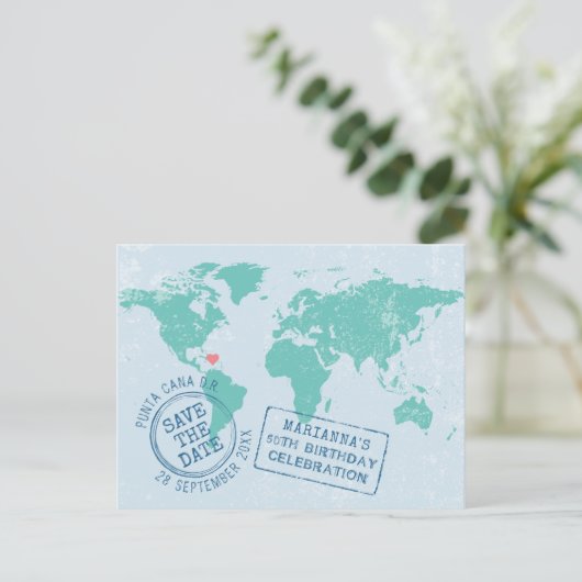 De Kaart van de Dagen van de bestemming sparen de  (Staand voorkant)