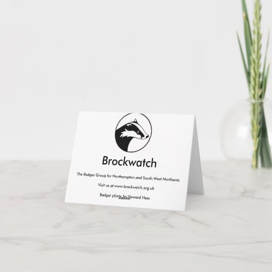 De kaart van de dassengroeten van Brockwatch (Achterkant)