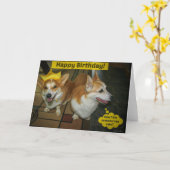 De kaart van de de cakeverjaardag van Corgi (Gele Bloem)