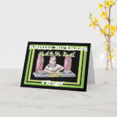 De kaart van de de cartoonverjaardag van DJ van (Gele Bloem)