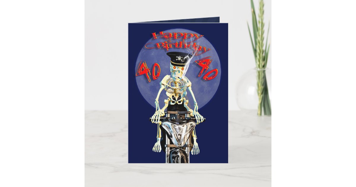 De kaart van de de fietser veertigste verjaardag | Zazzle.nl