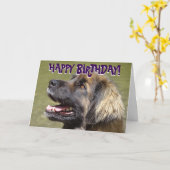 De kaart van de de hondverjaardag van Leonberger (Gele Bloem)