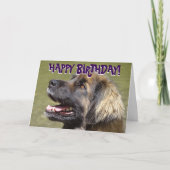 De kaart van de de hondverjaardag van Leonberger (Voorkant)