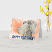 De kaart van de de hondverjaardag van Weimaraner (Gele Bloem)