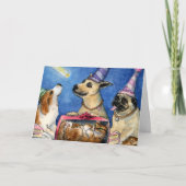 De kaart van de de verjaardagspartij van de hond (Voorkant)