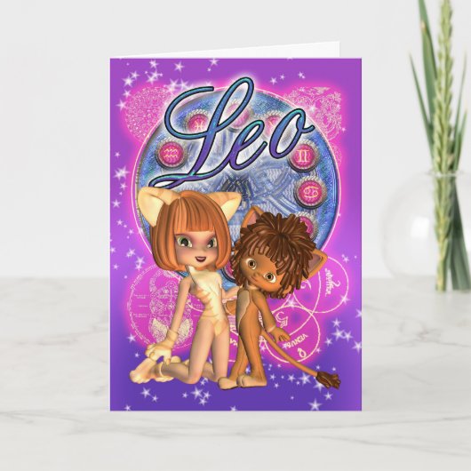 De Kaart van de Dierenriem van de Leeuw met het (Voorkant)