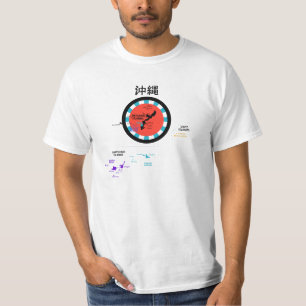 De Kaart van de Eilanden van Okinawan T-shirt