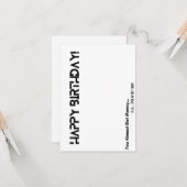 De Kaart van de "Enemies Birthday Flat" (Voorkant / Achterkant in situ)