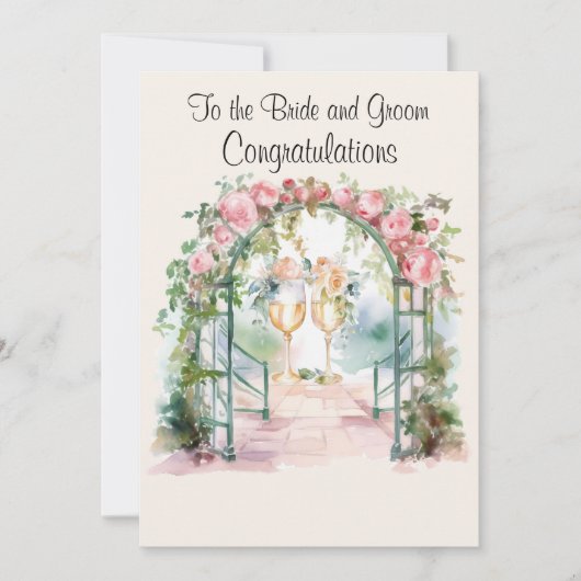 De Kaart van de felicitatie aan de Bride en de Gro (Voorkant)