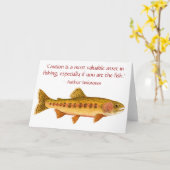 De kaart van de forel met Grappig Gezegde (Gele Bloem)