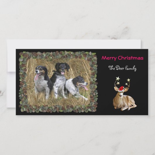 De Kaart van de Foto van de Herten van Kerstmis (Voorkant)