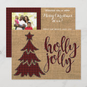 de Kaart van de Foto van de Kerstboom van de hulst (Voorkant / Achterkant)