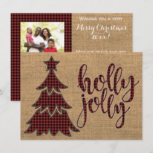 de Kaart van de Foto van de Kerstboom van de hulst (Voorkant / Achterkant)
