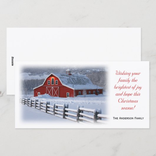 De Kaart van de Foto van de Schuur van de winter (Voorkant / Achterkant)