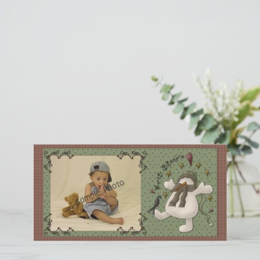 De Kaart van de Foto van de Sneeuwman van Blessin (Staand voorkant)