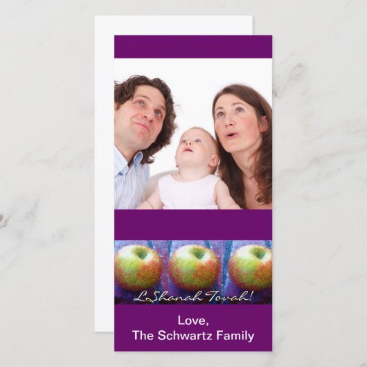 De Kaart van de Foto van drie Apple Rosh Hashanah (Voorkant / Achterkant)